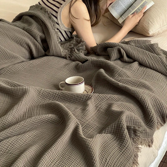 Tassel Cotton Nap Blanket
