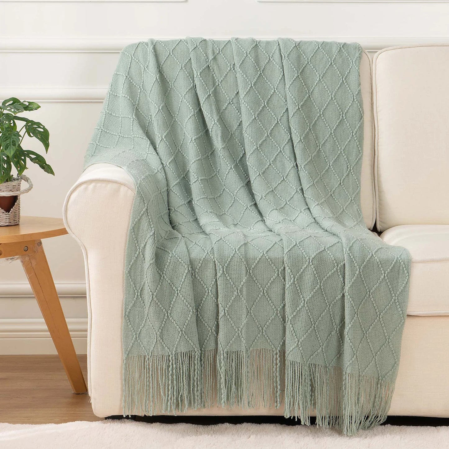 Battilo Plaid Knit Throw