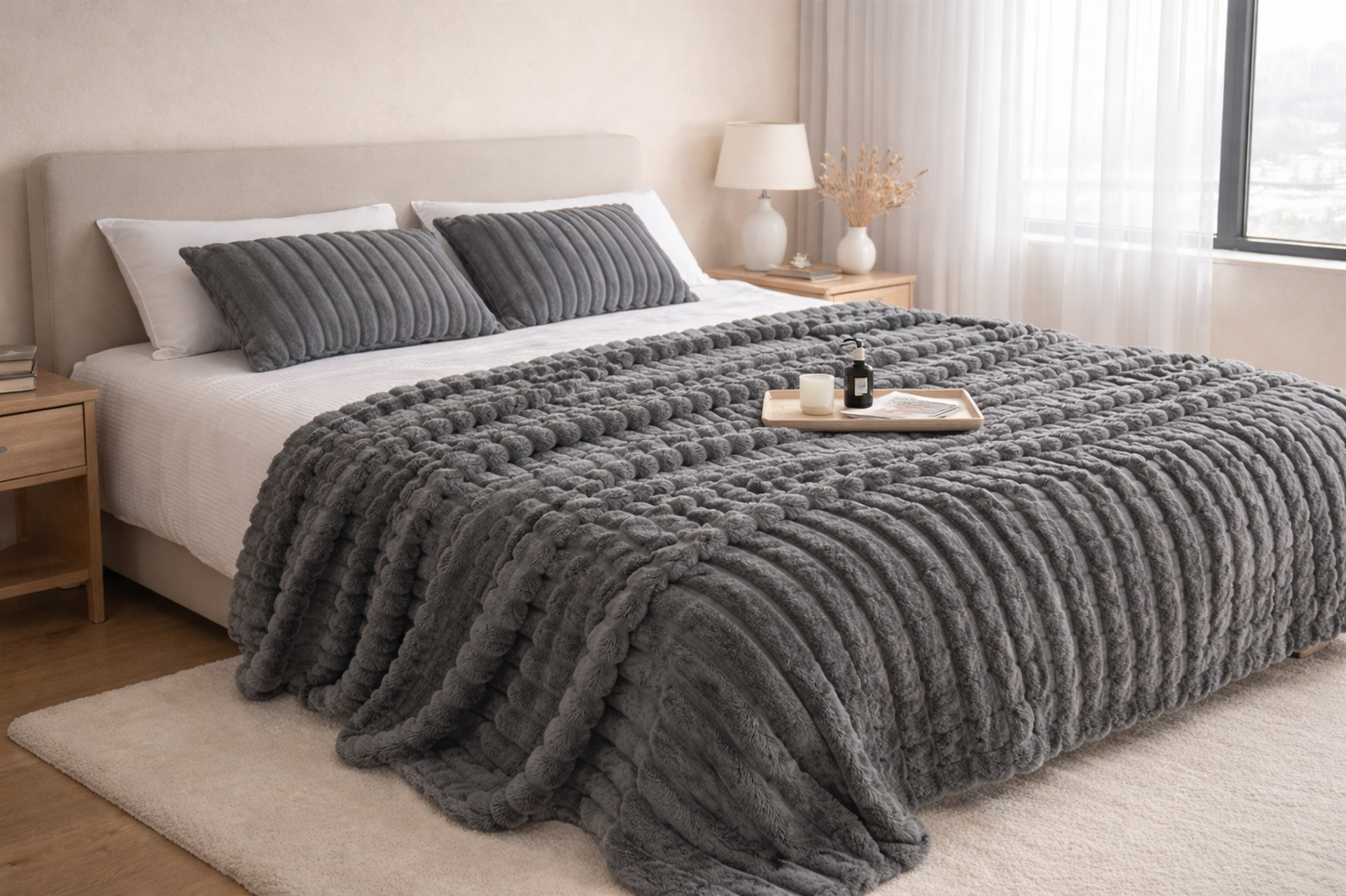 Luxe Collection Ribbed Throw
