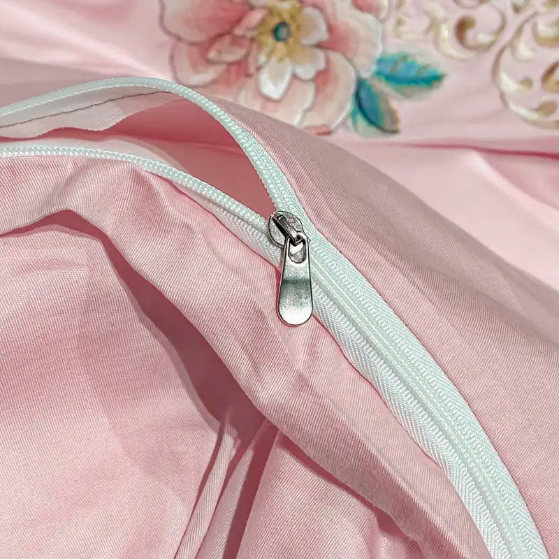 Green Satin Embroidered Bedding