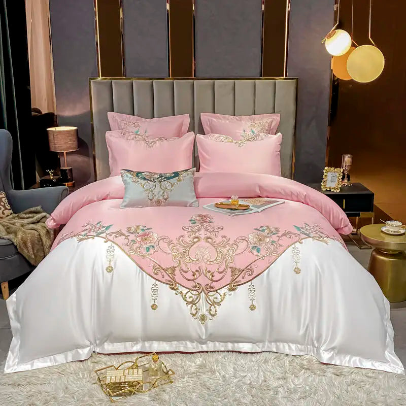 Green Satin Embroidered Bedding