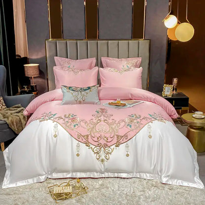Green Satin Embroidered Bedding