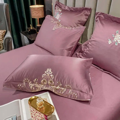 Green Satin Embroidered Bedding