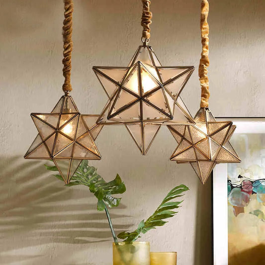 Copper Star Glass Chandelier