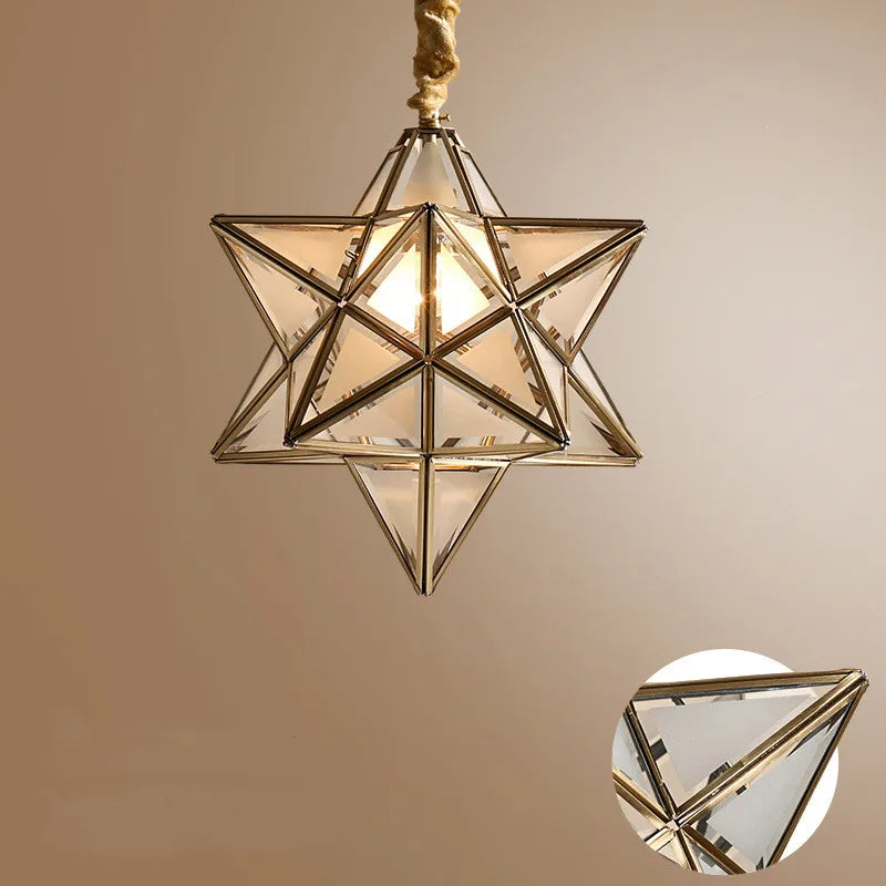 Copper Star Glass Chandelier
