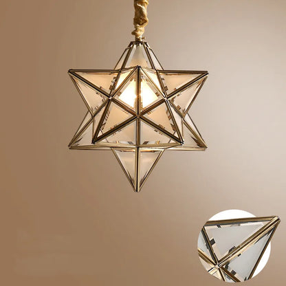 Copper Star Glass Chandelier