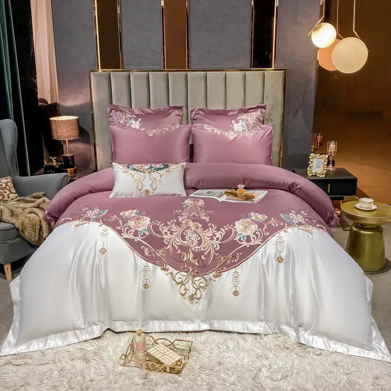 Green Satin Embroidered Bedding
