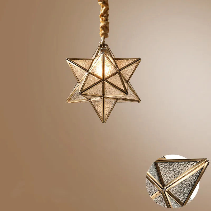 Copper Star Glass Chandelier