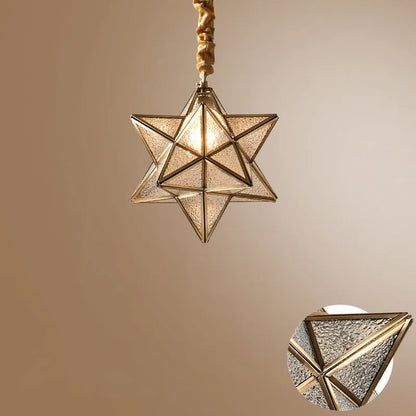 Copper Star Glass Chandelier