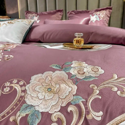 Green Satin Embroidered Bedding