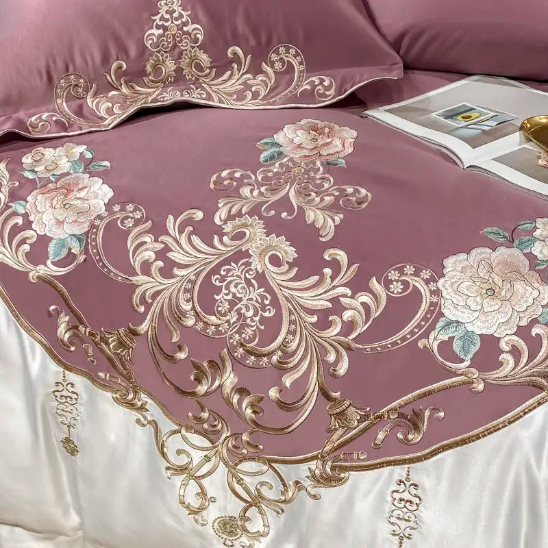 Green Satin Embroidered Bedding