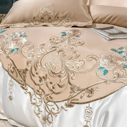 Green Satin Embroidered Bedding