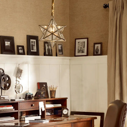 Copper Star Glass Chandelier