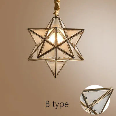 Copper Star Glass Chandelier