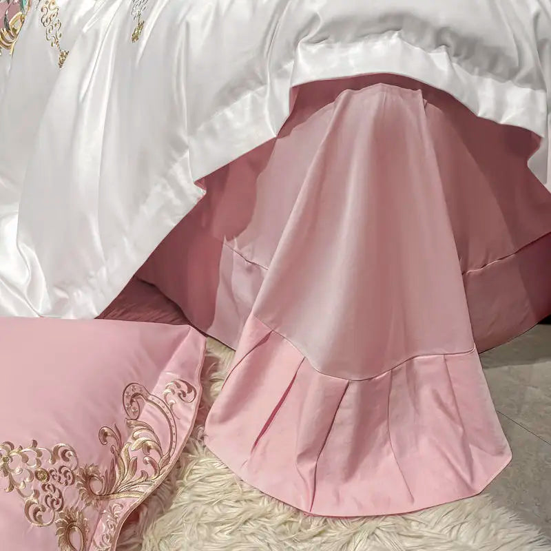 Green Satin Embroidered Bedding