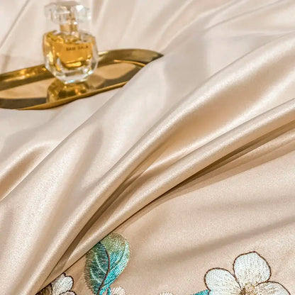 Green Satin Embroidered Bedding