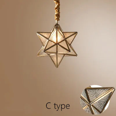Copper Star Glass Chandelier