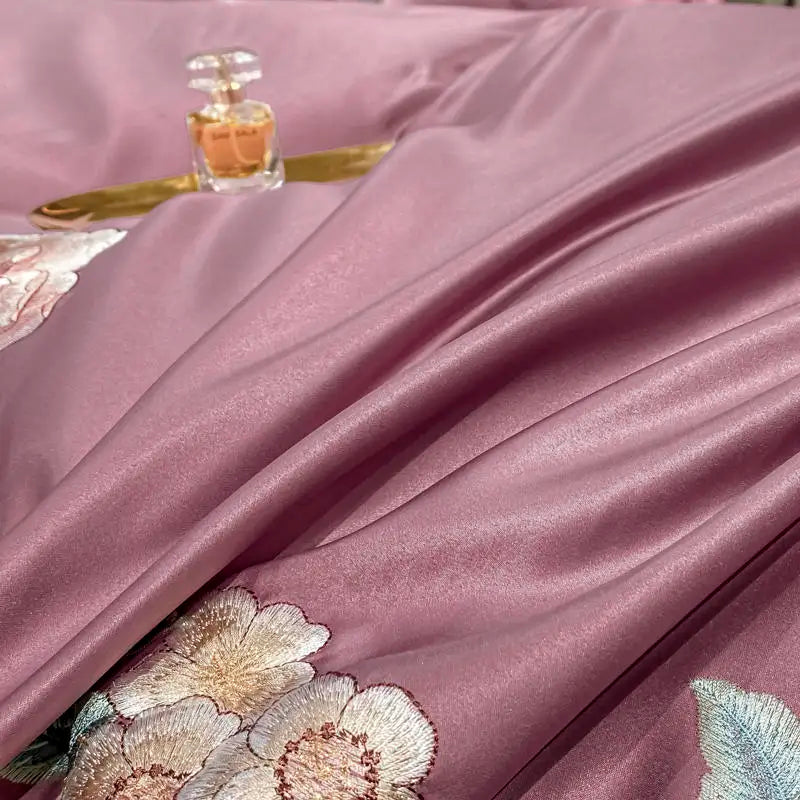 Green Satin Embroidered Bedding