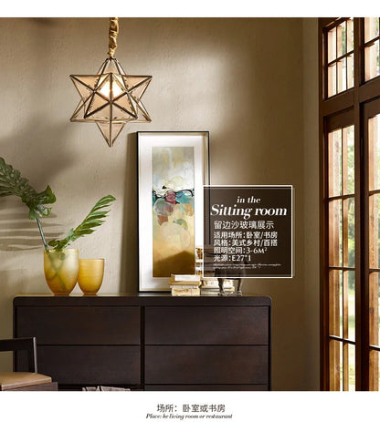 Copper Star Glass Chandelier