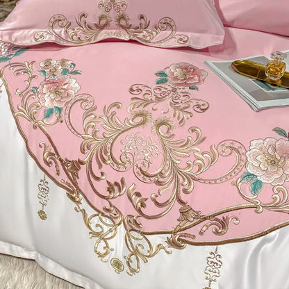 Green Satin Embroidered Bedding