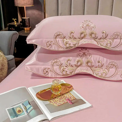 Green Satin Embroidered Bedding