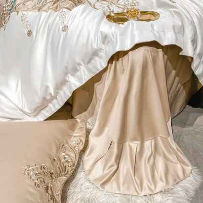 Green Satin Embroidered Bedding