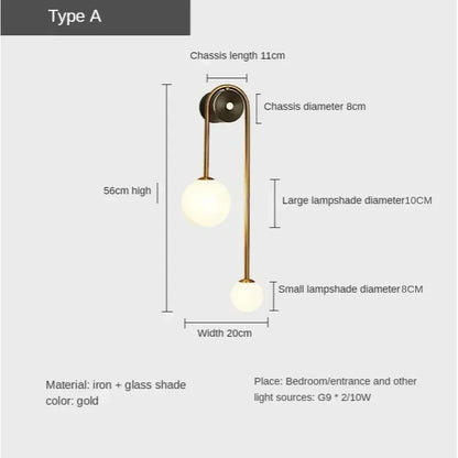 Gold Glass Ball Sconce