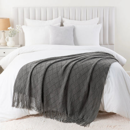 Battilo Plaid Knit Throw