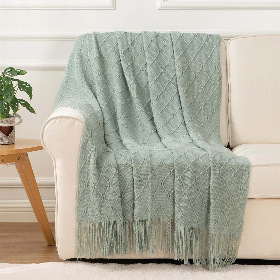 Battilo Plaid Knit Throw