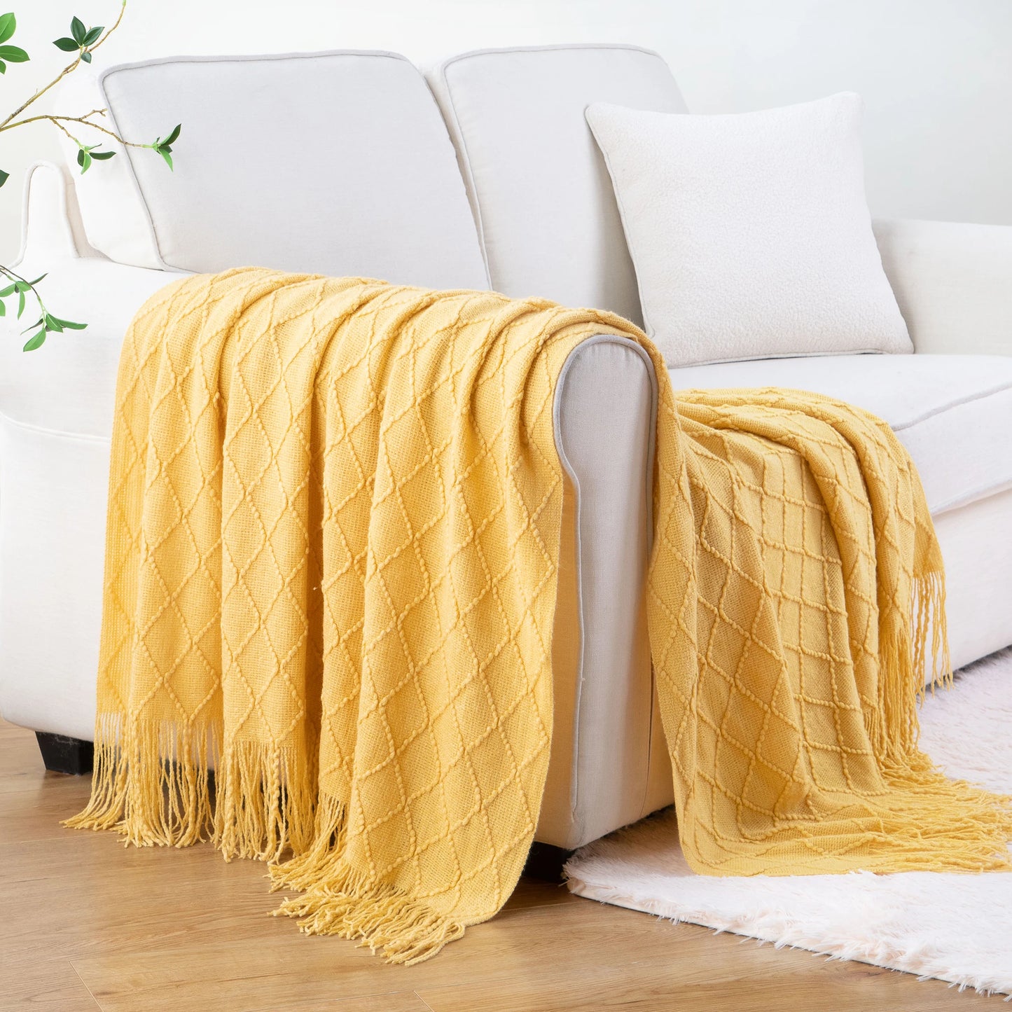 Battilo Plaid Knit Throw