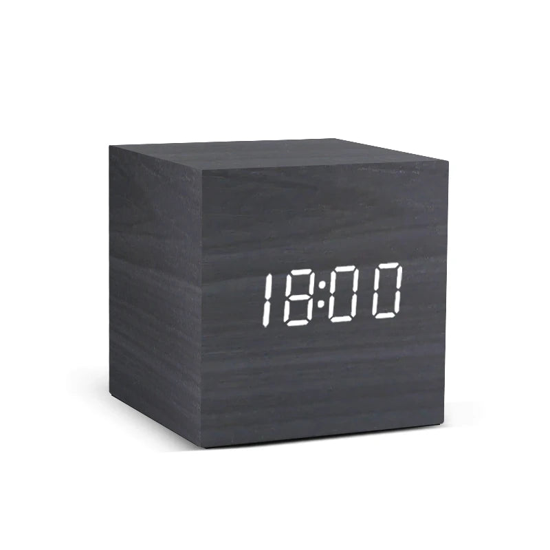 Luxe Wooden LED Alarm Clock