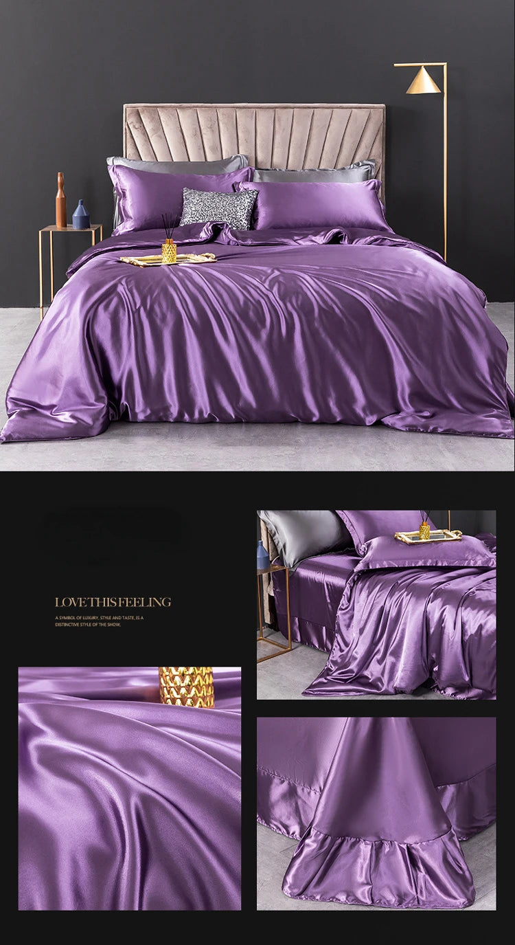 NONECN Silk Bedding Set