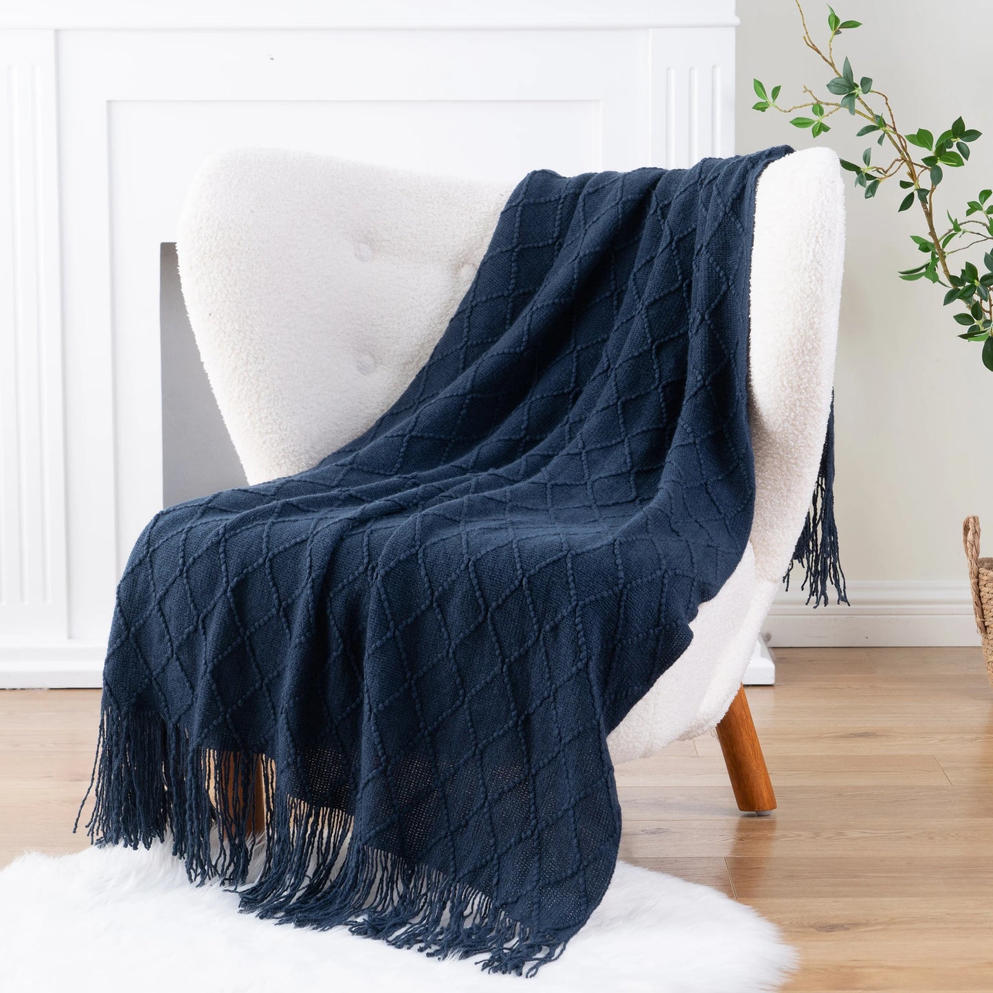 Battilo Plaid Knit Throw