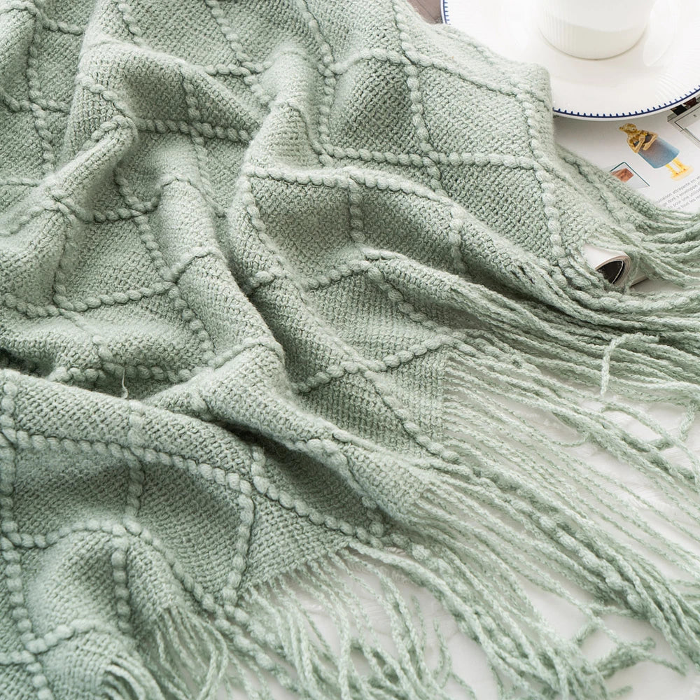 Battilo Plaid Knit Throw