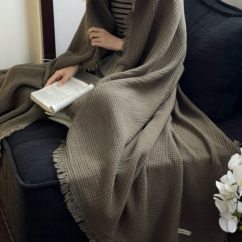 Tassel Cotton Nap Blanket