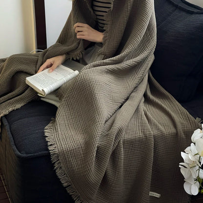 Tassel Cotton Nap Blanket