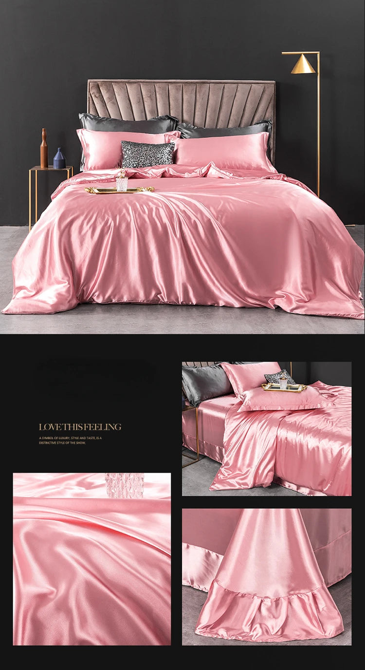 NONECN Silk Bedding Set