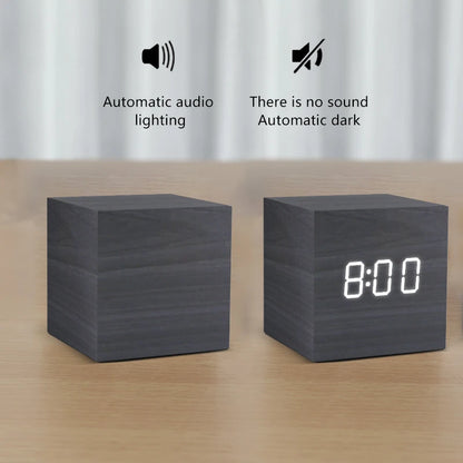 Luxe Wooden LED Alarm Clock