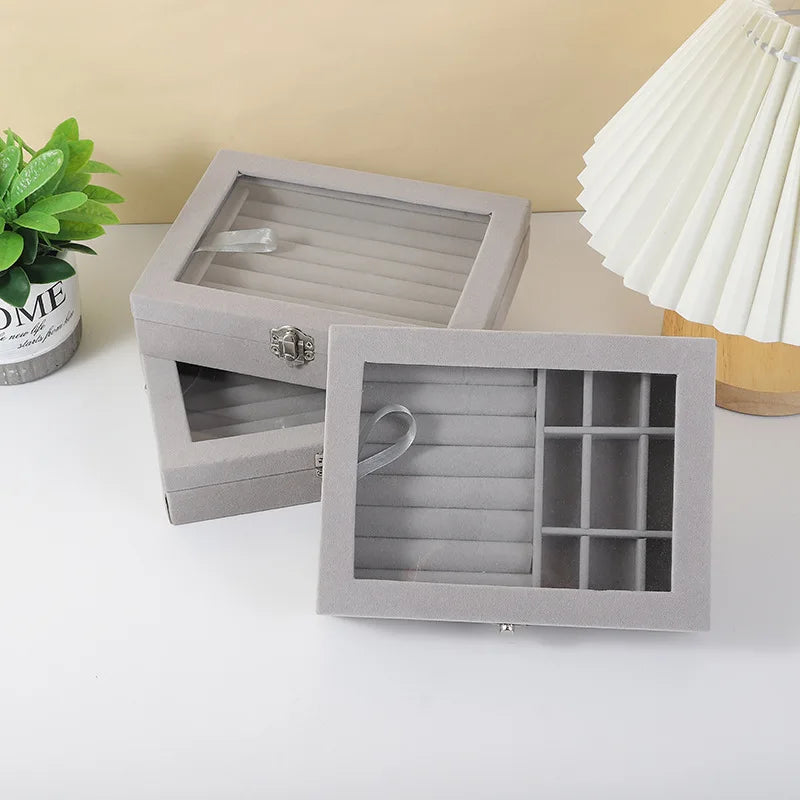 Transparent Velvet Jewelry Box