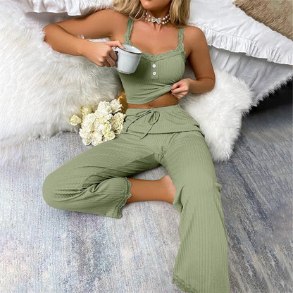 Lace Edged Pajama Set