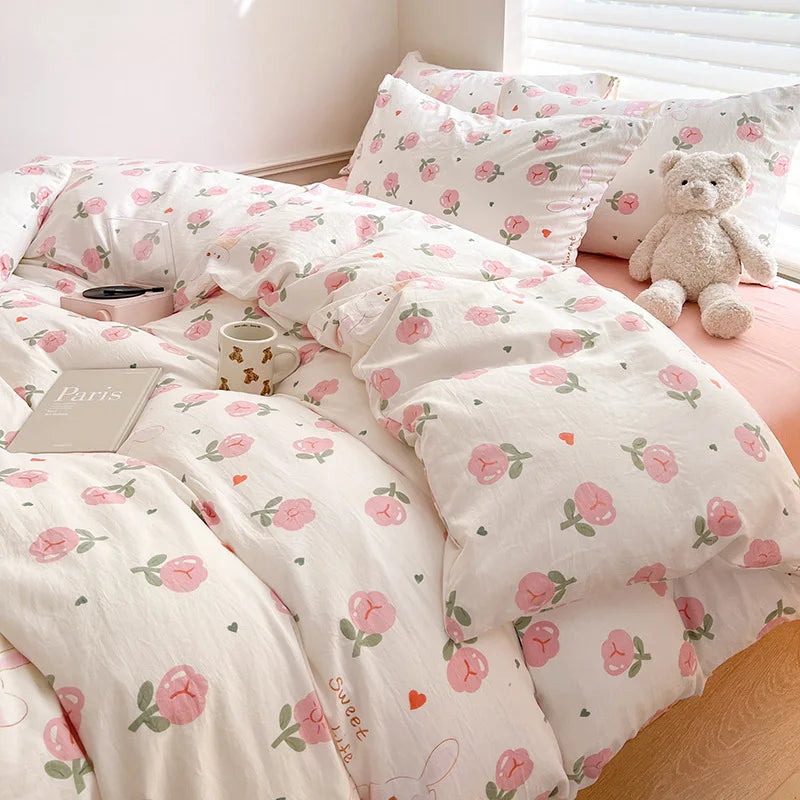 Ins Simple Floral Bedding