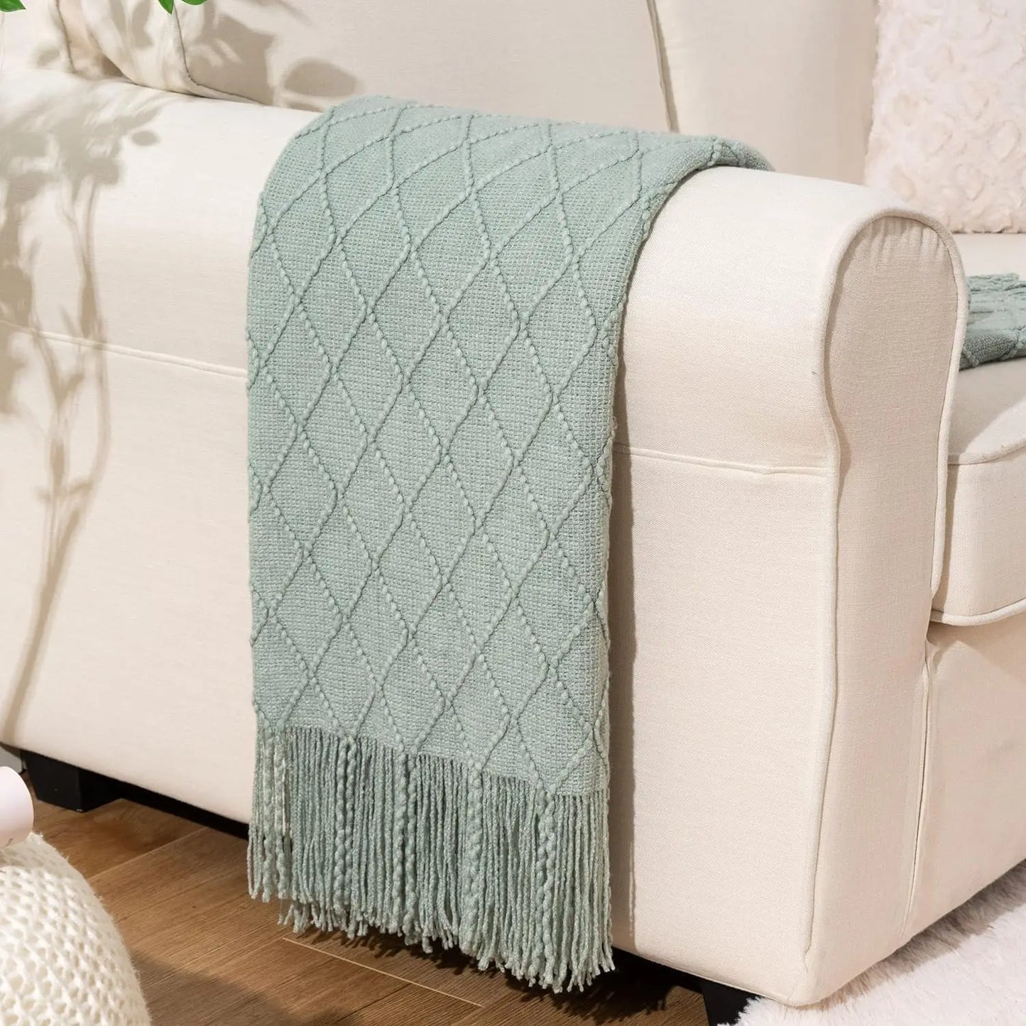 Battilo Plaid Knit Throw