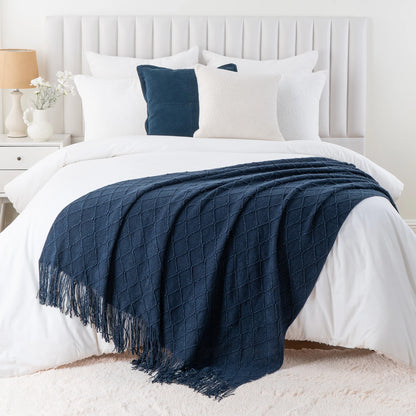 Battilo Plaid Knit Throw