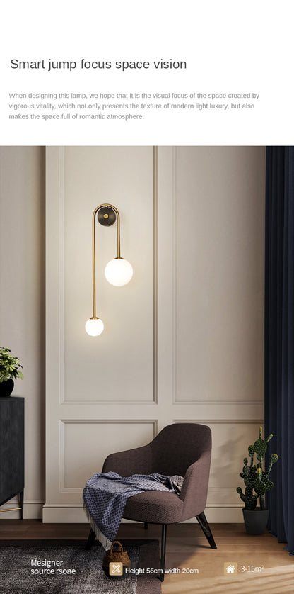 Gold Glass Ball Sconce