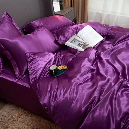 NONECN Silk Bedding Set