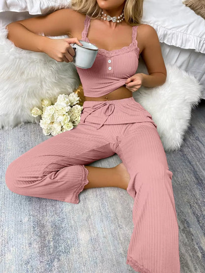 Lace Edged Pajama Set