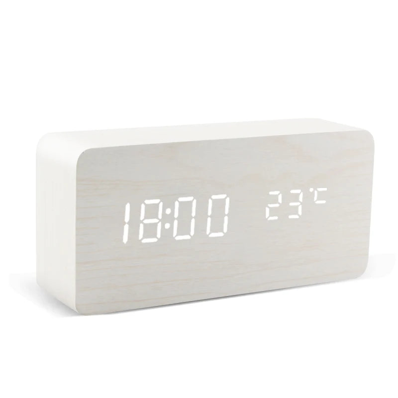 Luxe Wooden LED Alarm Clock