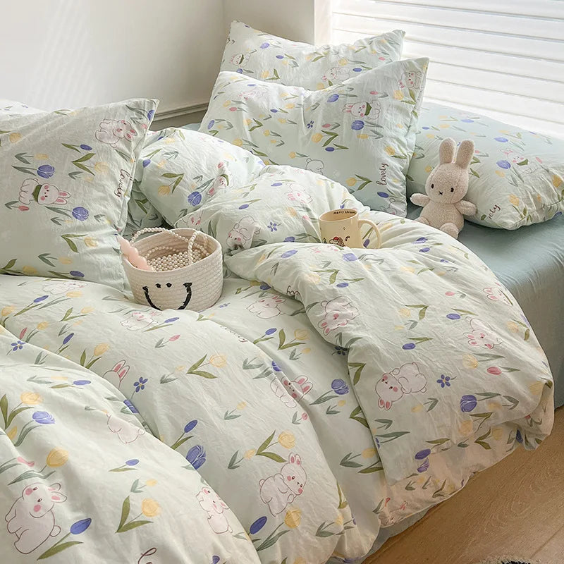 Ins Simple Floral Bedding