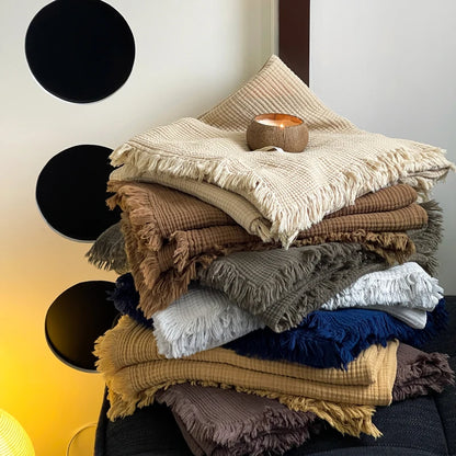 Tassel Cotton Nap Blanket