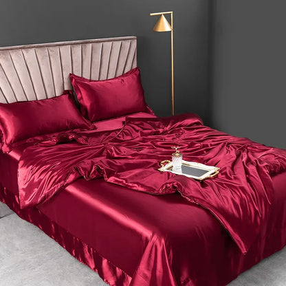 NONECN Silk Bedding Set